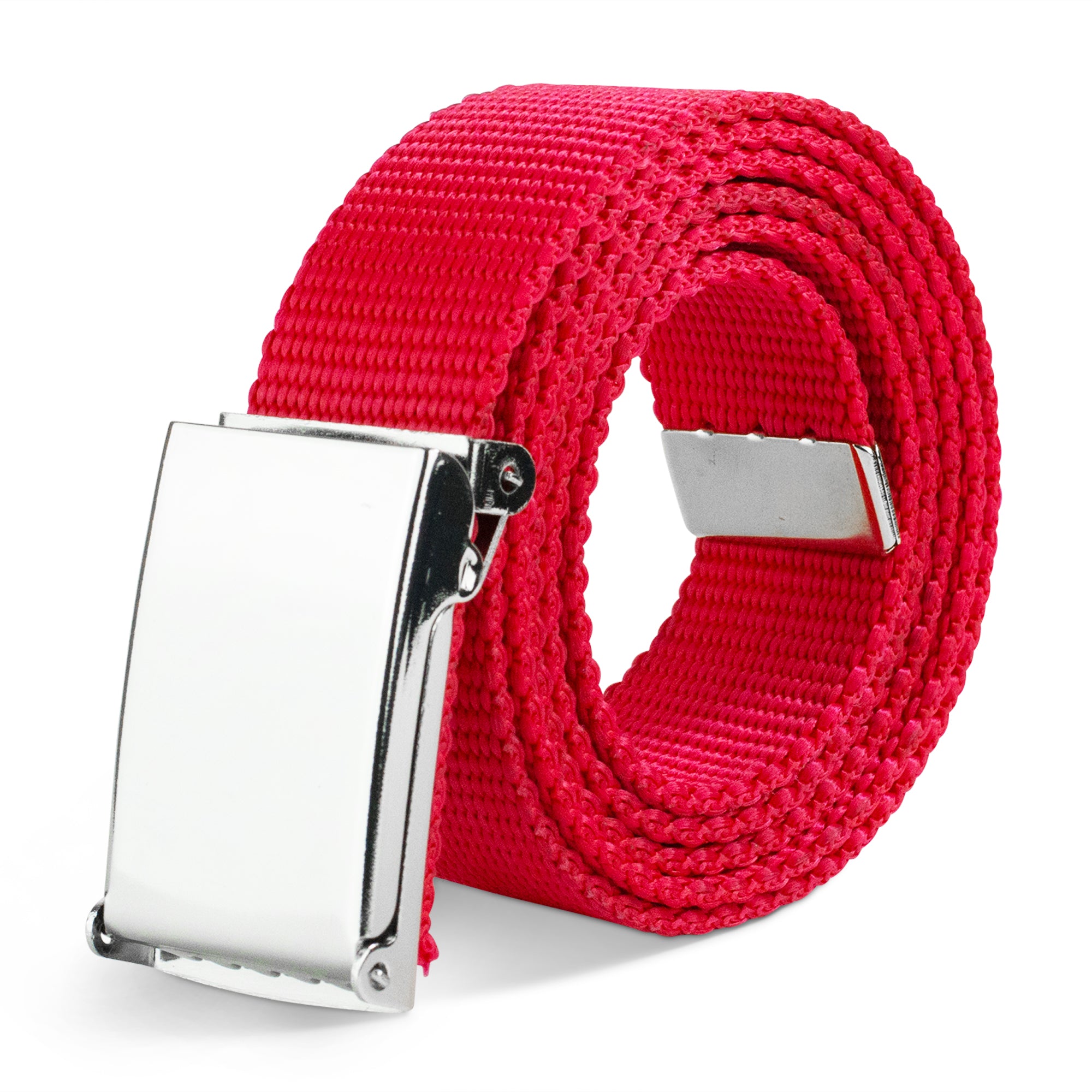 Web Belt Blank Chrome Buckle - Red Webbing