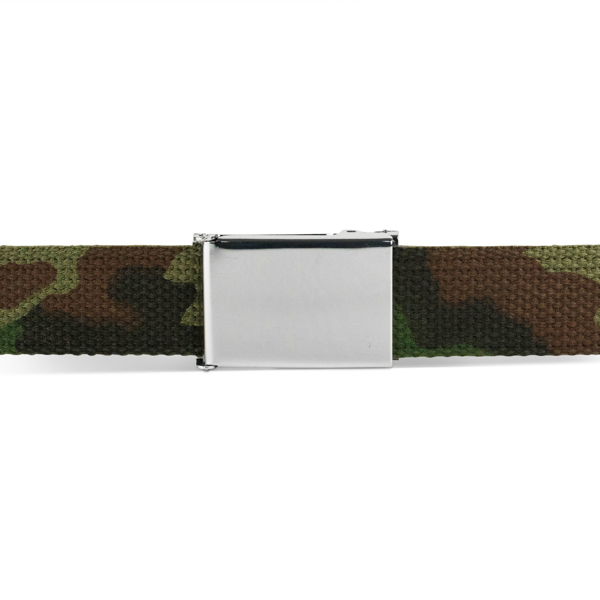 Web Belt Blank Chrome Buckle - Cotton Camo Olive Webbing Web Belts Buckle-Down