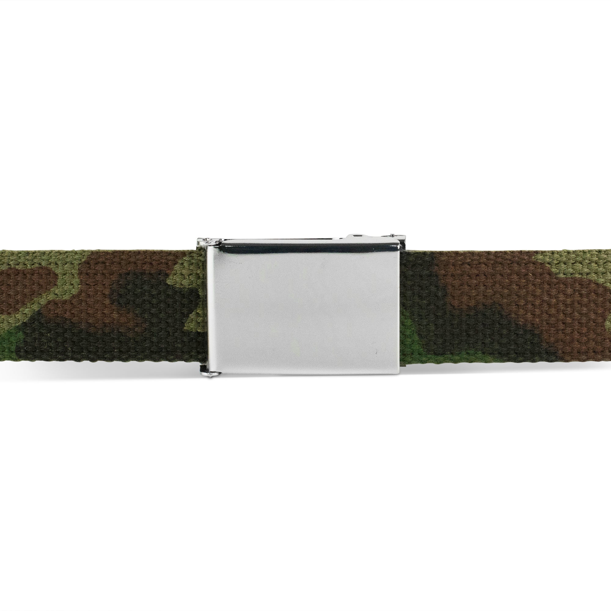 Web Belt Blank Chrome Buckle - Cotton Camo Olive Webbing Web Belts Buckle-Down