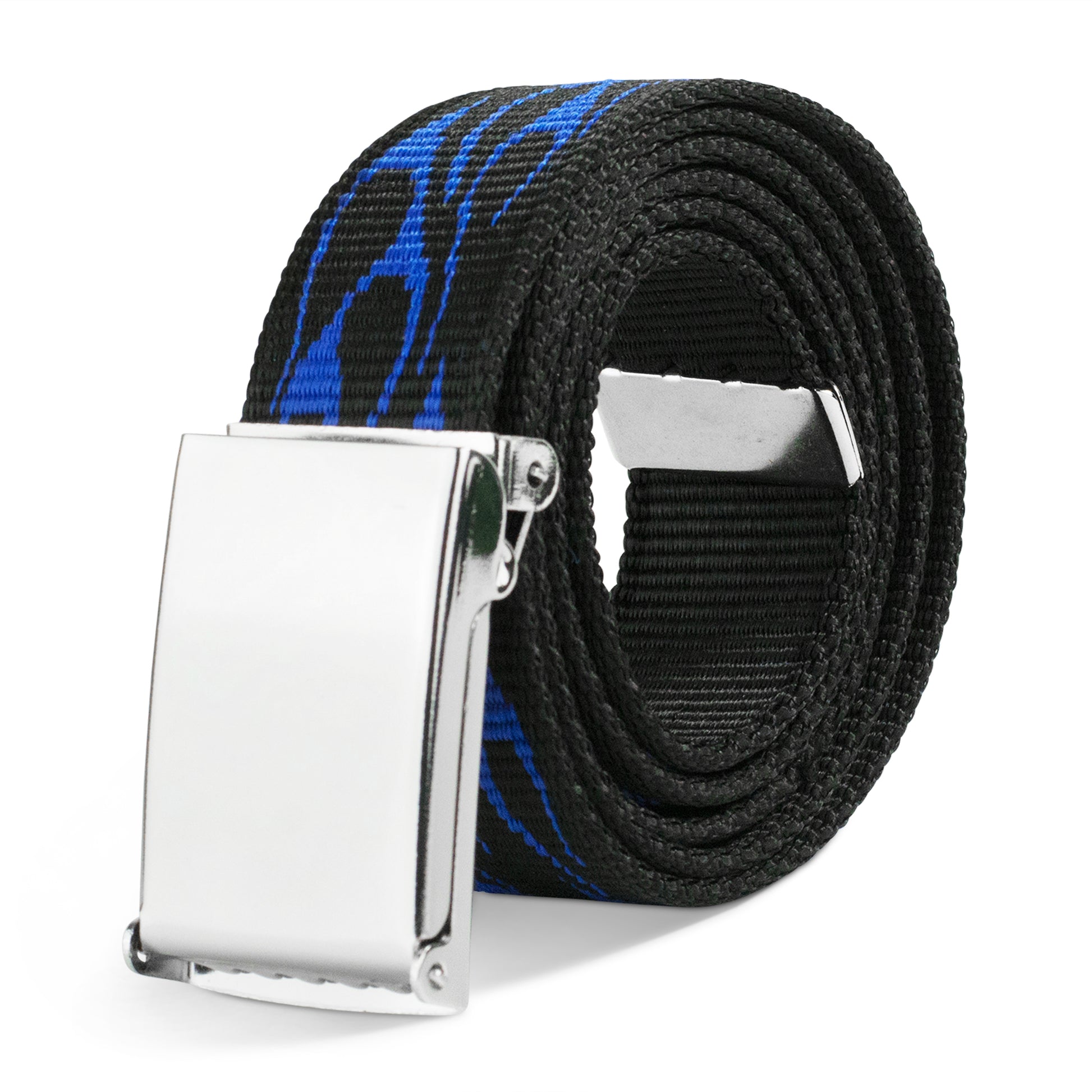 Web Belt Blank Chrome Buckle - Flame Blue Webbing Web Belts Buckle-Down