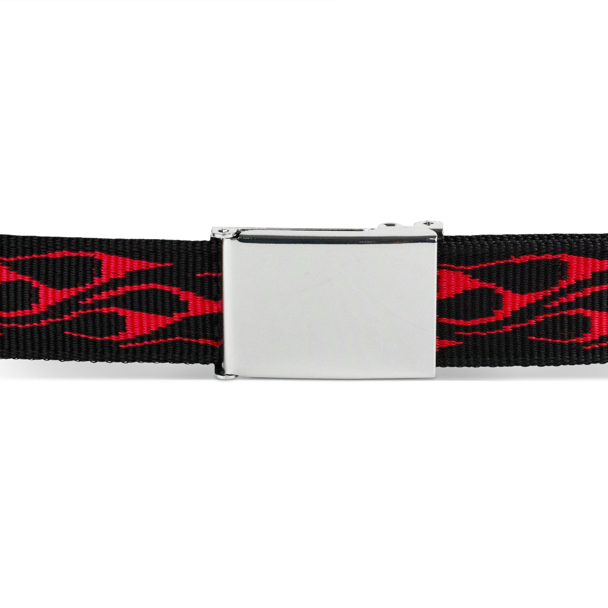 Web Belt Blank Chrome Buckle - Flame Red Webbing Web Belts Buckle-Down