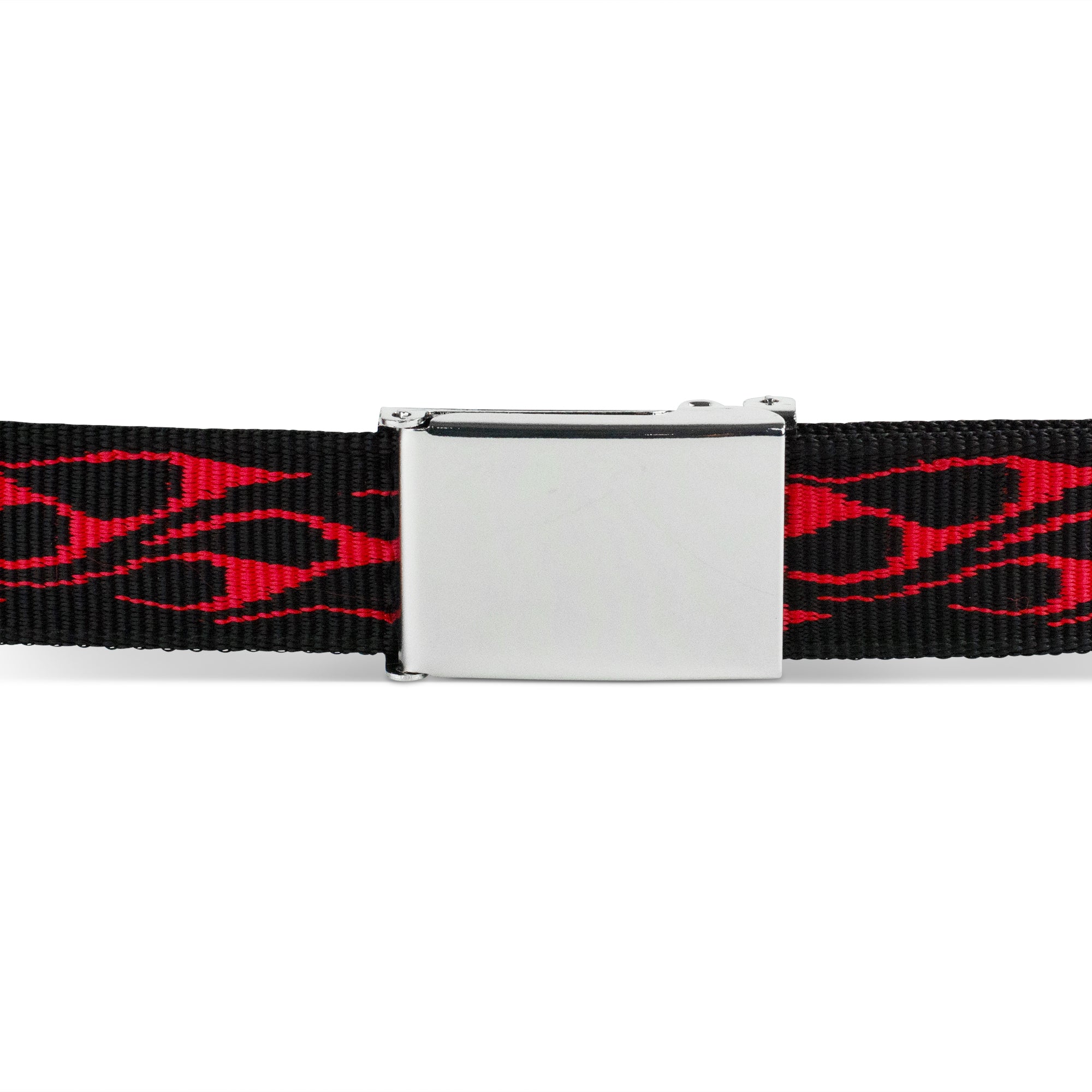 Web Belt Blank Chrome Buckle - Flame Red Webbing Web Belts Buckle-Down