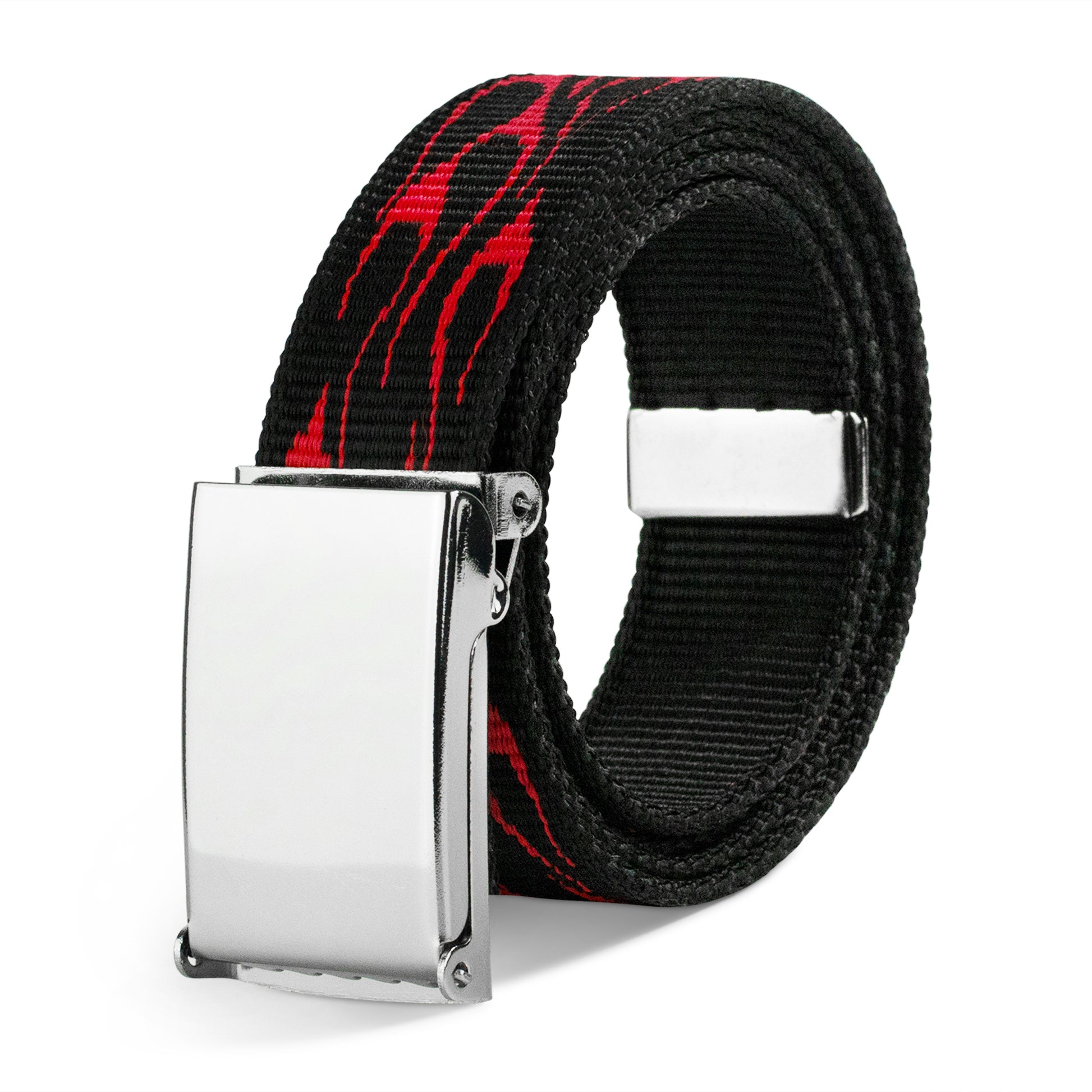 Web Belt Blank Chrome Buckle - Flame Red Webbing Web Belts Buckle-Down