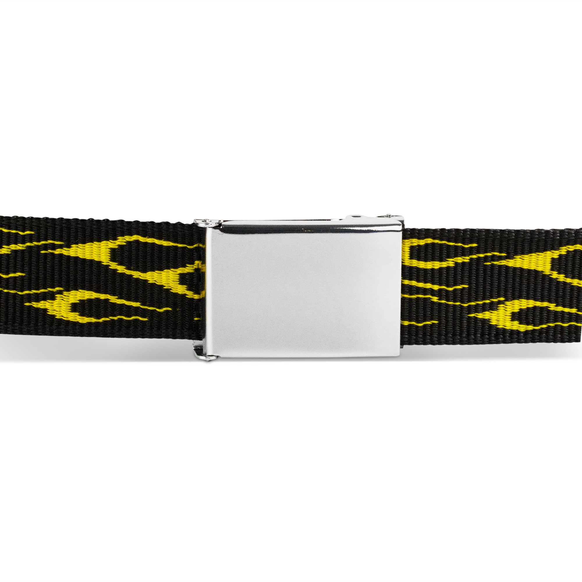 Web Belt Blank Chrome Buckle - Flame Yellow Webbing
