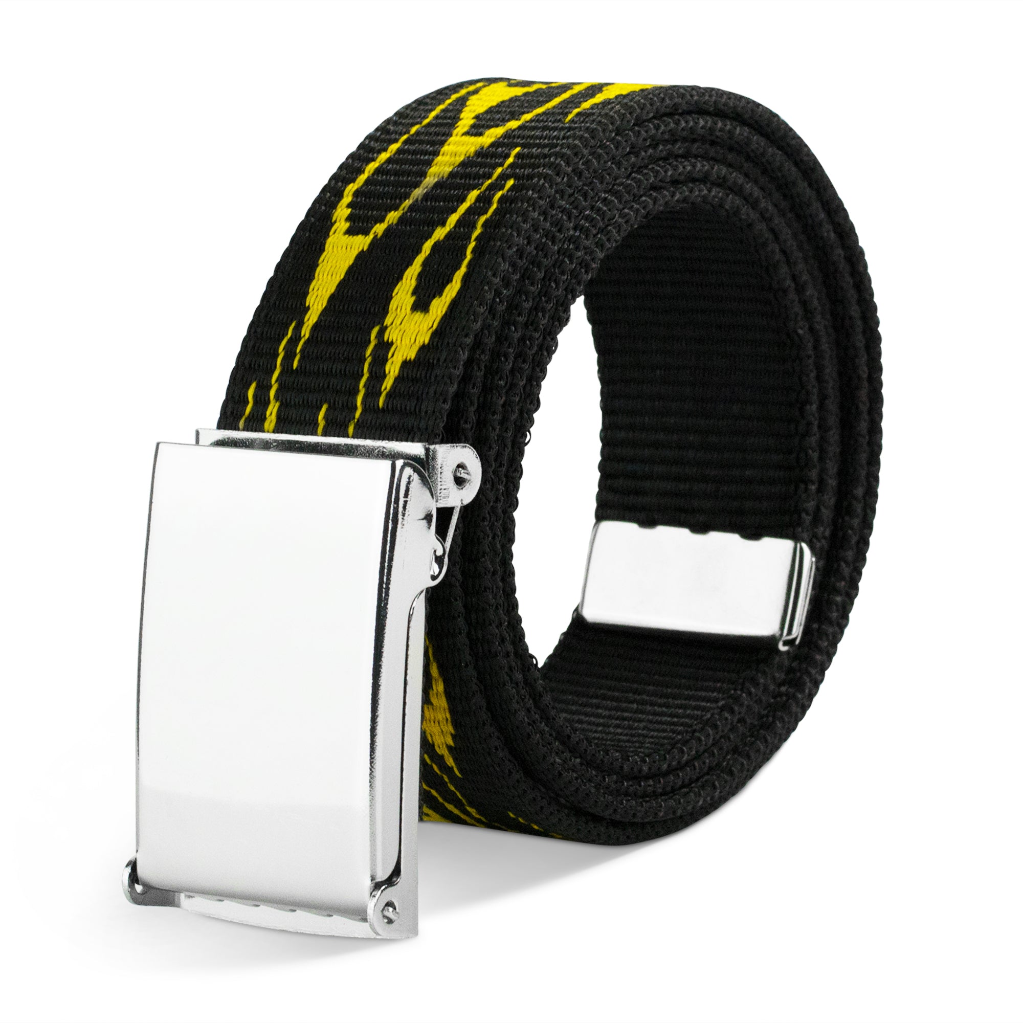 Web Belt Blank Chrome Buckle - Flame Yellow Webbing
