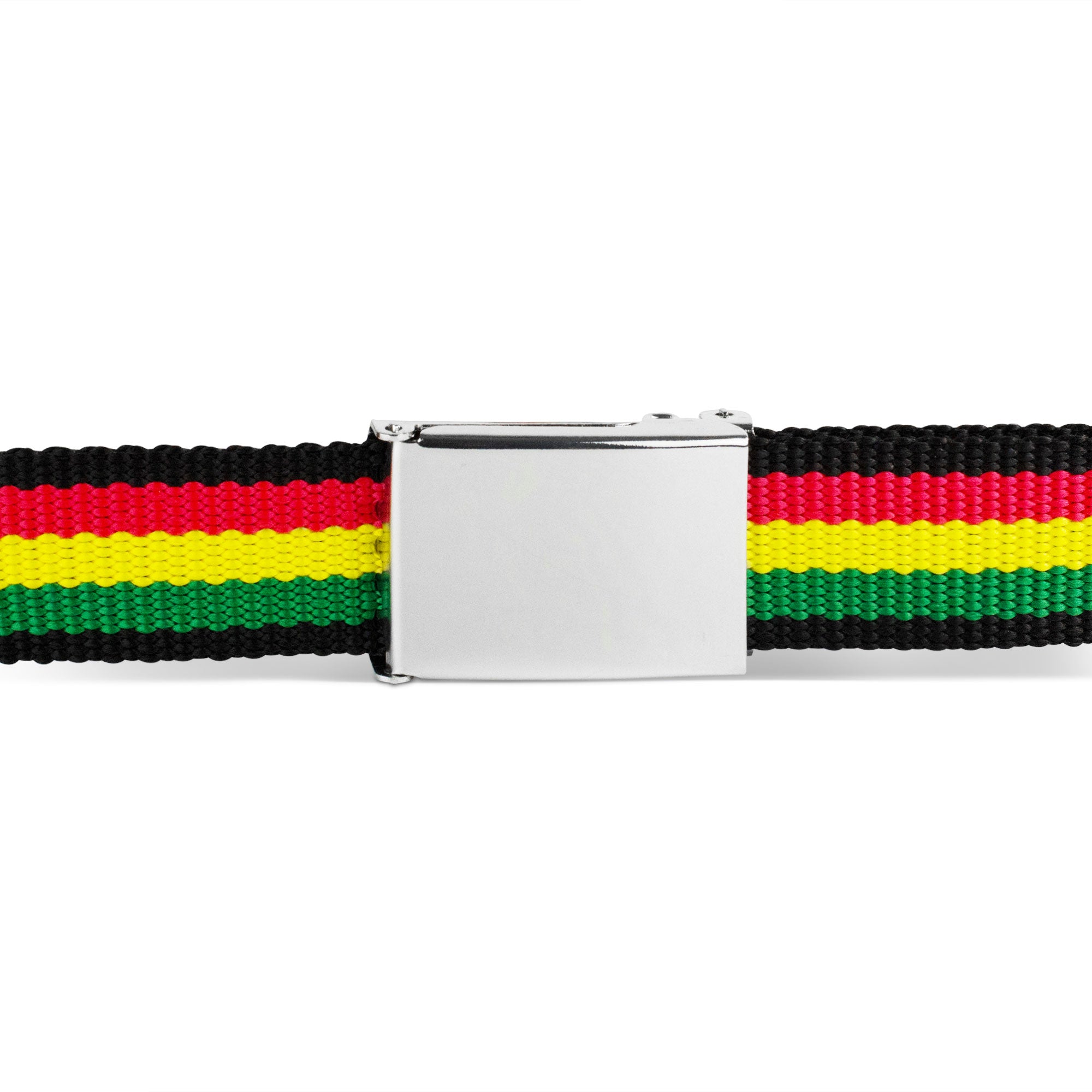 Web Belt Blank Chrome Buckle - Rasta Webbing