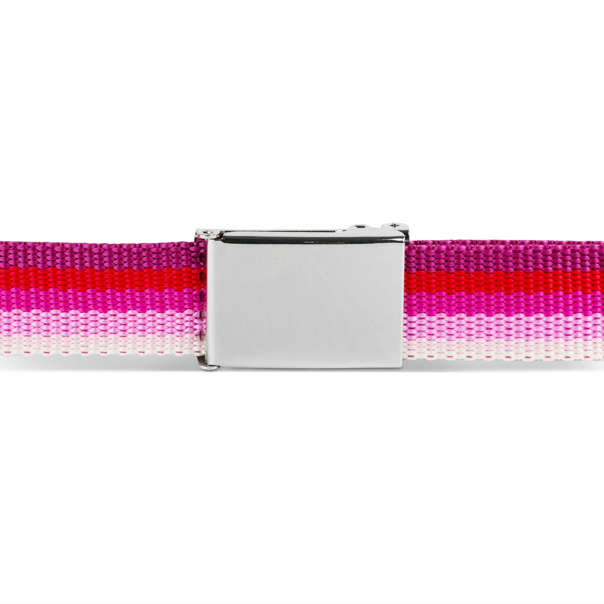 Web Belt Blank Chrome Buckle - Spectrum Pink Webbing