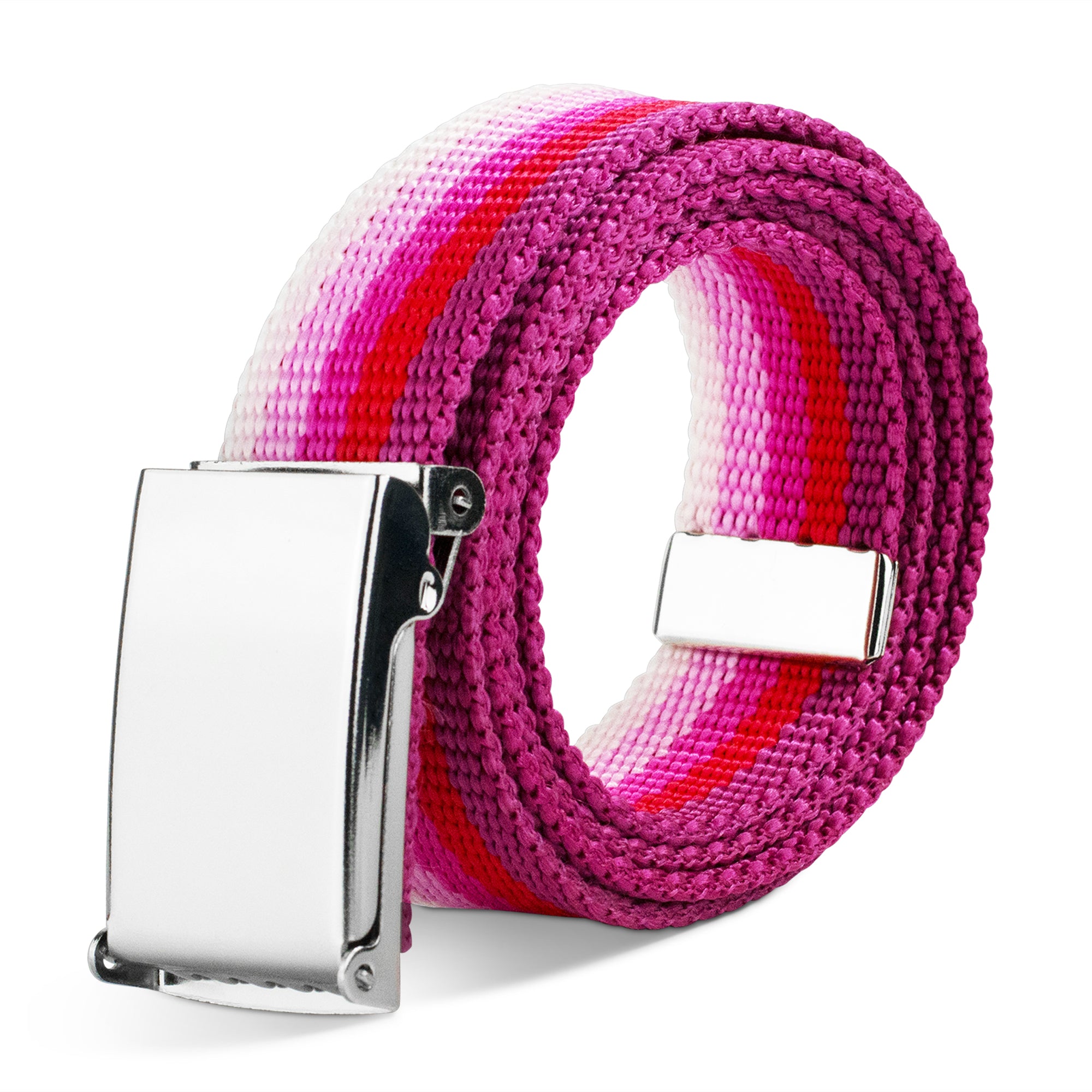 Web Belt Blank Chrome Buckle - Spectrum Pink Webbing