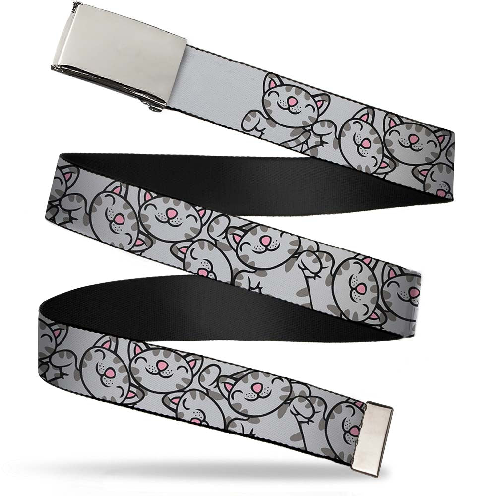 Web Belt Blank Chrome Buckle - Soft Kitty Poses Webbing Web Belts The Big Bang Theory   