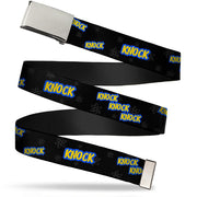Chrome Buckle Web Belt - KNOCK KNOCK KNOCK/Atoms Black/Gray/Blue/Yellow Webbing Web Belts The Big Bang Theory   