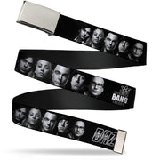 Chrome Buckle Web Belt - The Big Bang Theory Group/BAZINGA Black/White Webbing Web Belts The Big Bang Theory   