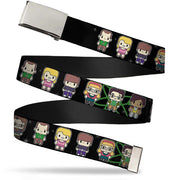Chrome Buckle Web Belt - Big Bang Theory Chibi Characters/Atom/Stars Webbing Web Belts The Big Bang Theory   