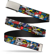 Chrome Buckle Web Belt - Batman & Joker Comic Blocks Webbing Web Belts DC Comics   