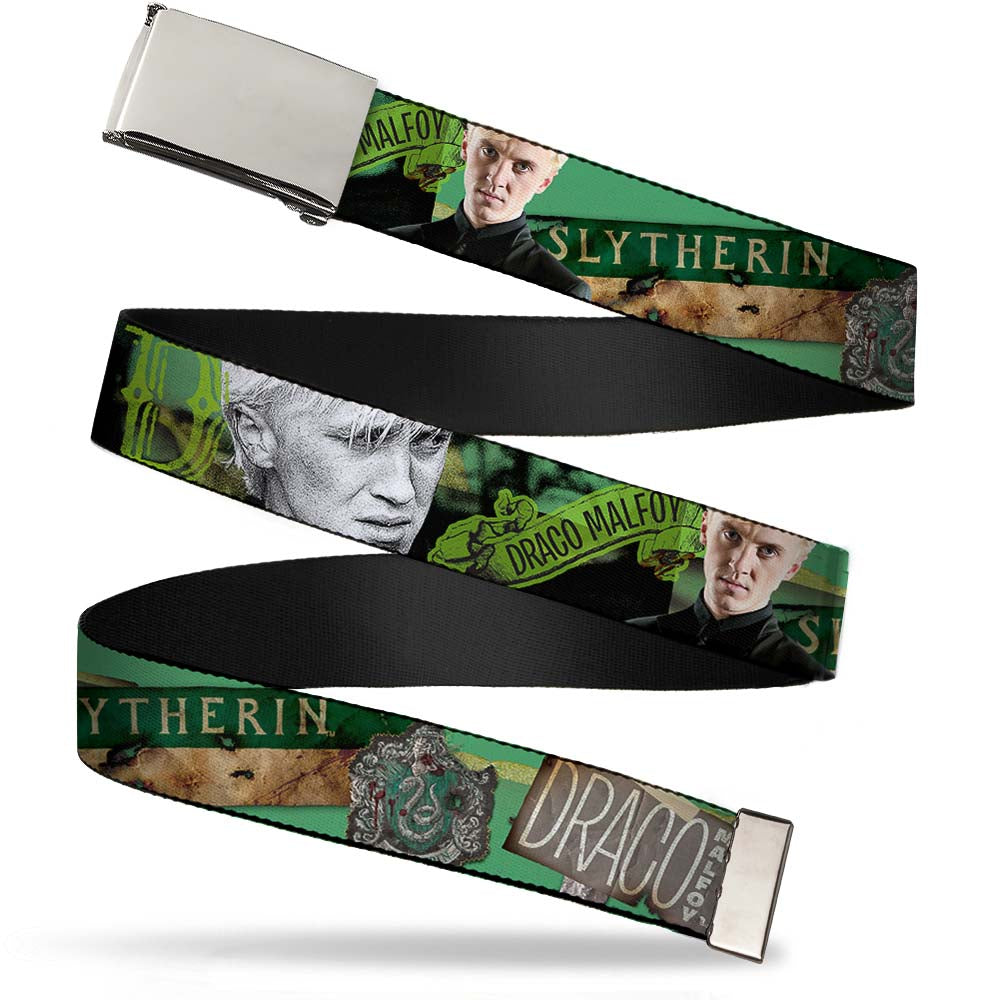 Chrome Buckle Web Belt - Draco Malfo Poses DRACO MALFO SLYTHERIN Webbing Web Belts Harry Potter