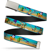 Web Belt Blank Chrome Buckle - Road Runner/Wile E. Coyote Scene1 Desert Webbing Web Belts Looney Tunes   