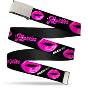 Web Belt Blank Chrome Buckle - Mean Girls PLASTICS Kisses Black/Pink Webbing Web Belts Mean Girls