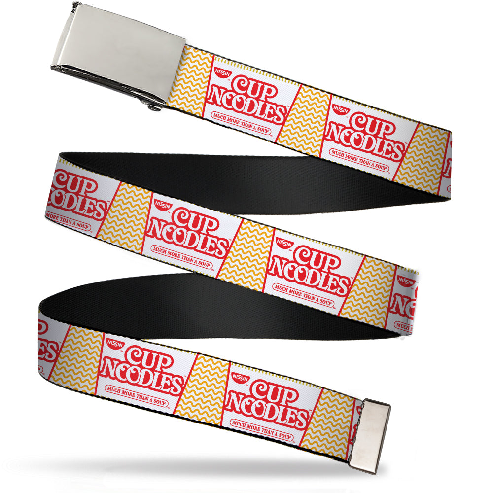 Chrome Buckle Web Belt - Cup Noodles Cup/Noodle Wave White/Orange/Red Webbing Web Belts Nissin