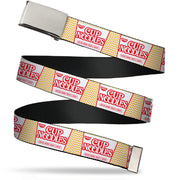 Chrome Buckle Web Belt - Cup Noodles Cup/Noodle Wave White/Orange/Red Webbing Web Belts Nissin