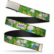 Chrome Buckle Web Belt - RUGRATS Tommy & Dill Poses Greens Webbing Web Belts Rugrats