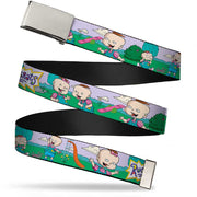 Chrome Buckle Web Belt - RUGRATS Lil & Phil Outdoor Poses Webbing Web Belts Rugrats