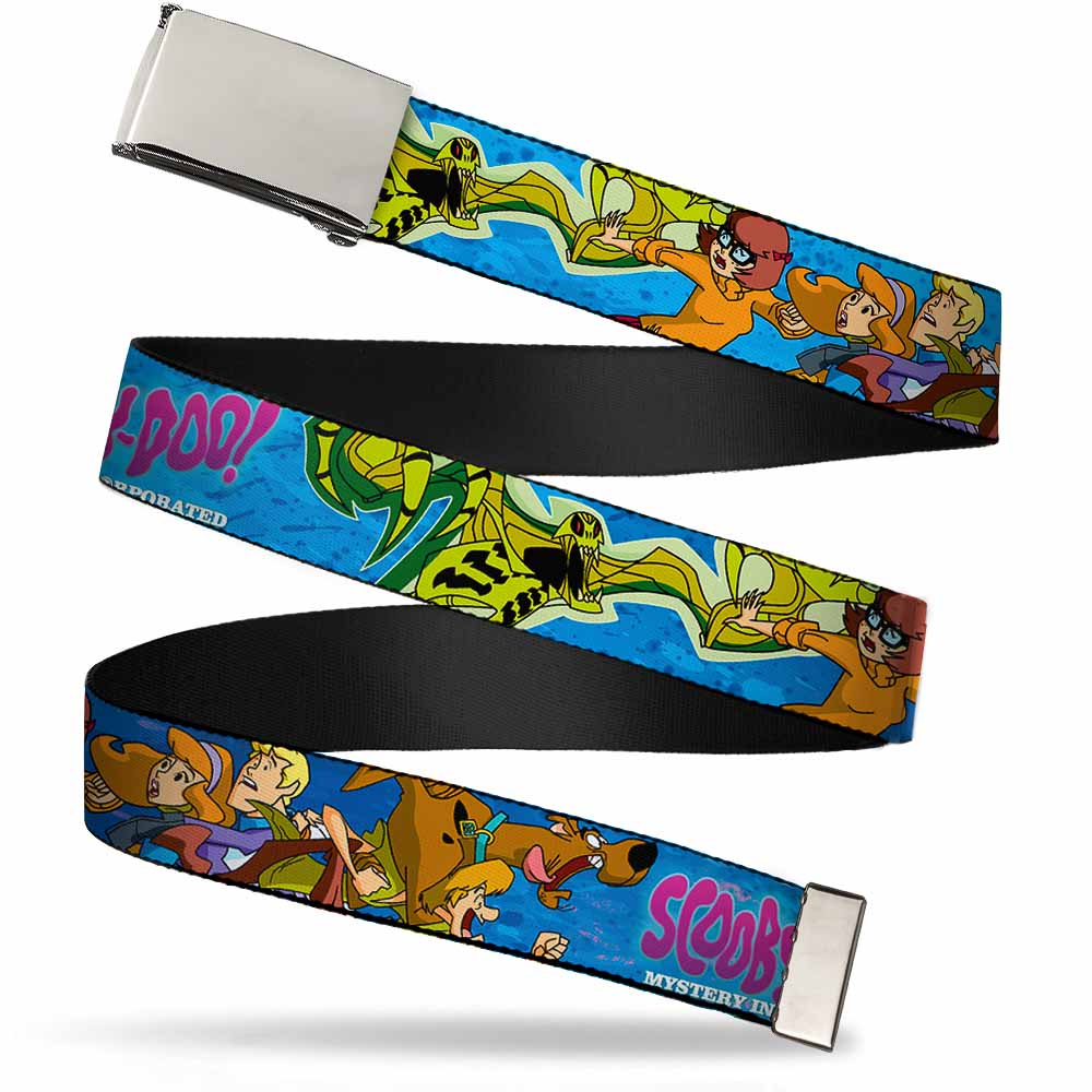 Chrome Buckle Web Belt - SCOOBY DOO INC. Group w/Slime Mutant Webbing Web Belts Scooby Doo   