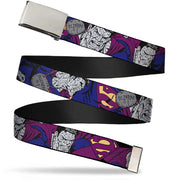 Chrome Buckle Web Belt - Bizzaro Action Webbing Web Belts DC Comics   