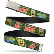 Web Belt Blank Chrome Buckle - SpongeBob & Patrick Starfish Bamboo Frames/Logo Webbing Web Belts SpongeBob SquarePants