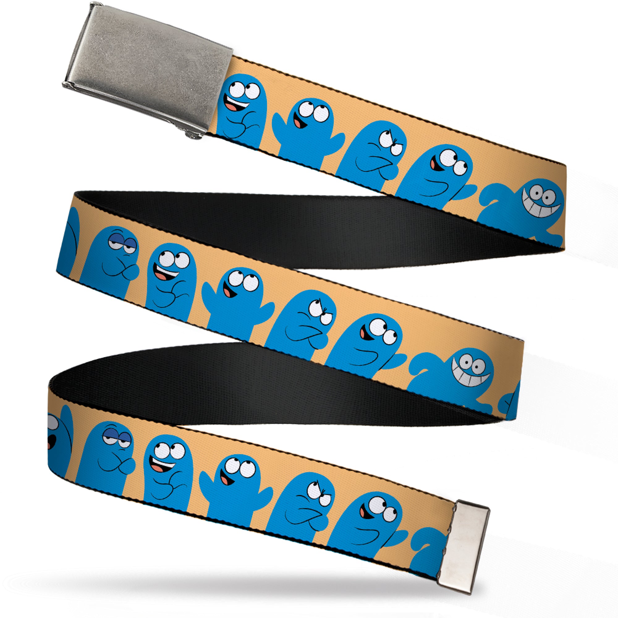 Web Belt Blank Chrome Buckle - Foster's Home for Imaginary Friends Bloo Expressions Beige Webbing Web Belts Foster's Home for Imaginary Friends