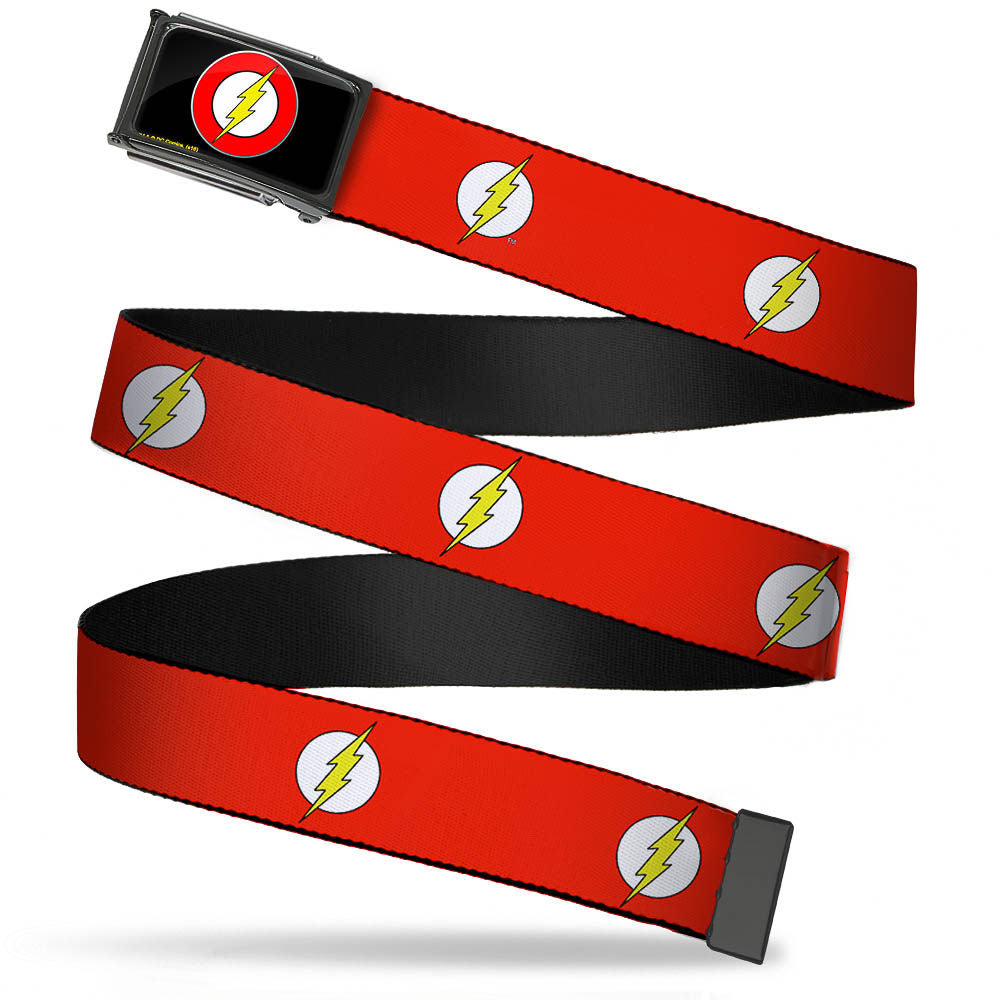 Adjustable Belt, Clamp Buckle, Cut-to-Fit, Flash Logo Red White Yellow