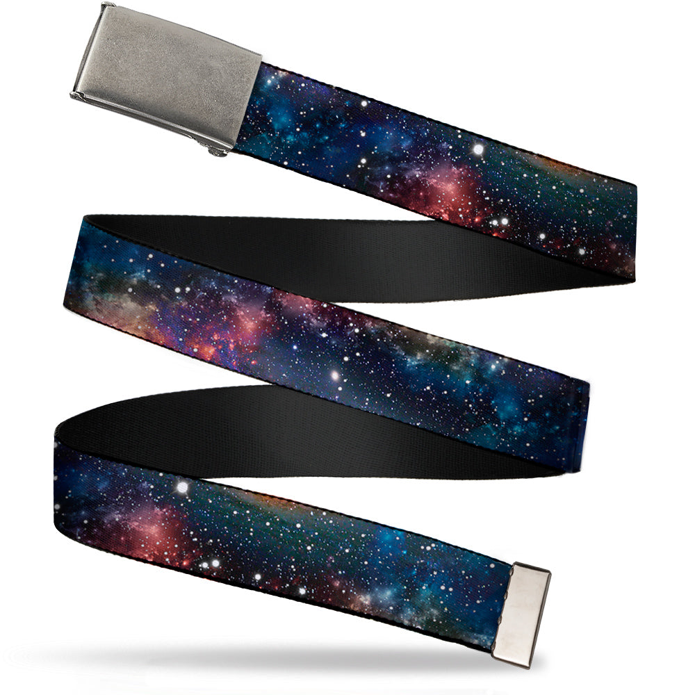 Web Belt Blank Matte Buckle - Space Dust Collage