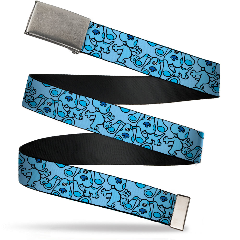 Web Belt Clasp Buckle - Blue's Clues Blue Poses Scattered Blues Webbing Web Belts Blue's Clues