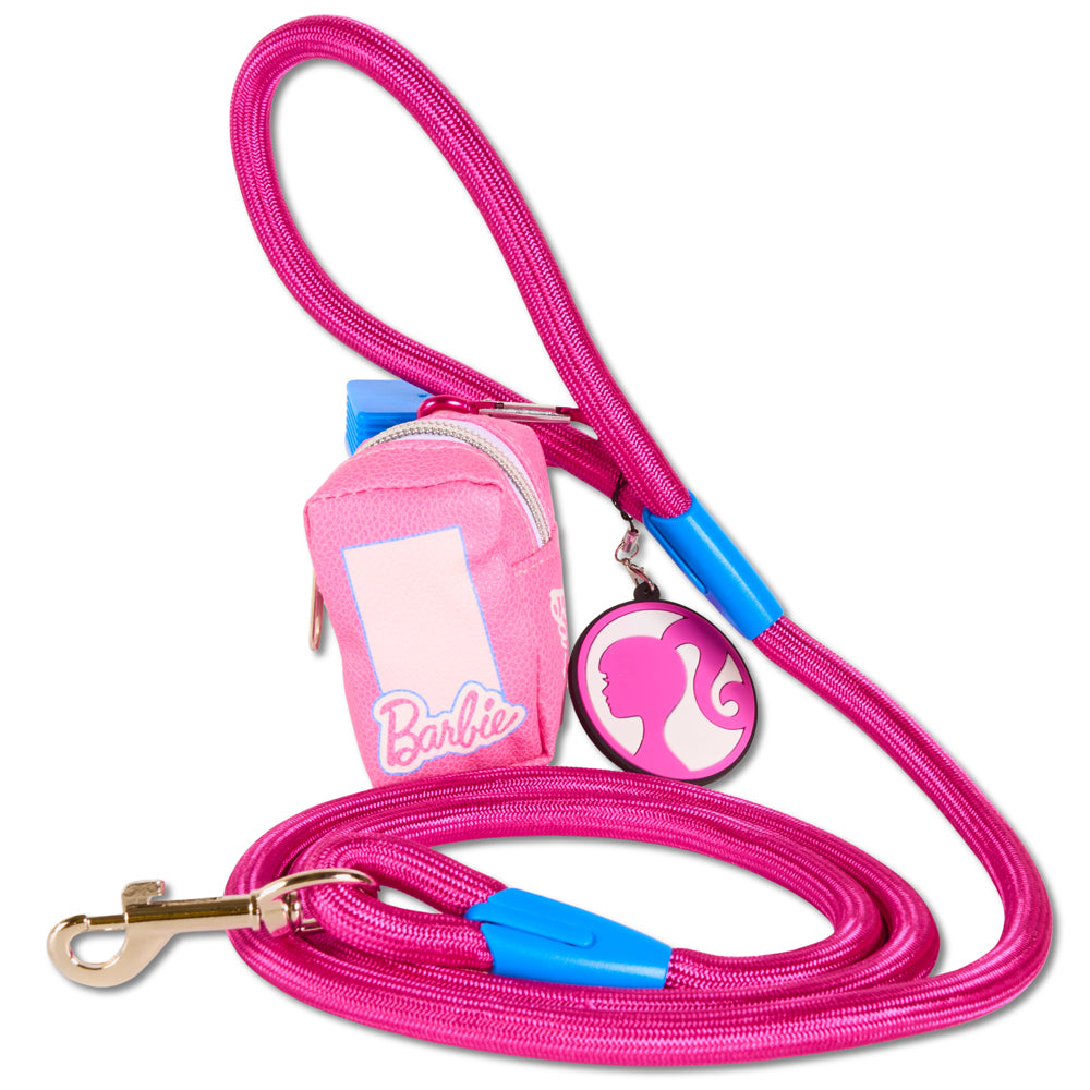 Dog Leash - Barbie Pink Rope Leash with Doll Box Shape Dispenser