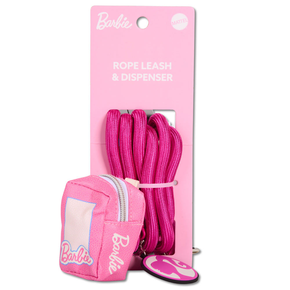 Dog Leash - Barbie Pink Rope Leash with Doll Box Shape Dispenser
