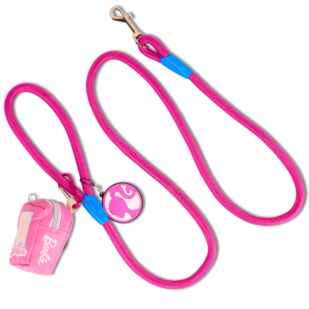 Dog Leash - Barbie Pink Rope Leash with Doll Box Shape Dispenser