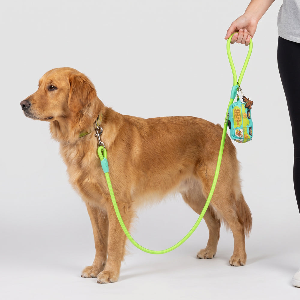 Dog Leash - Scooby Doo Lime Green Rope Leash with Mystery Machine Shape Dispenser