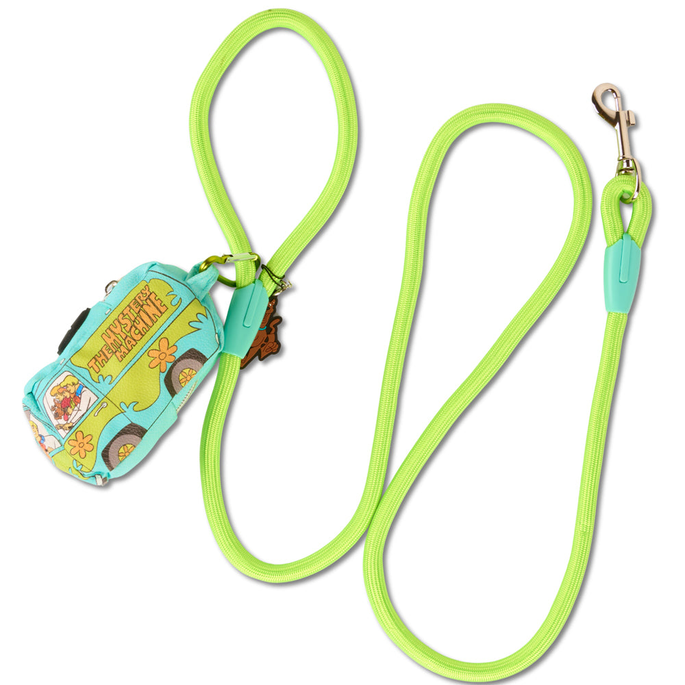 Dog Leash - Scooby Doo Lime Green Rope Leash with Mystery Machine Shape Dispenser