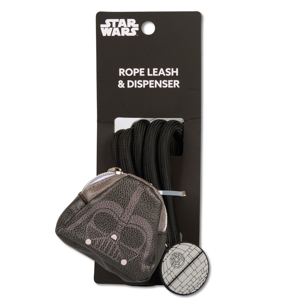 Dog Leash - Star Wars Death Star Black Rope Leash with Darth Vader Dispenser