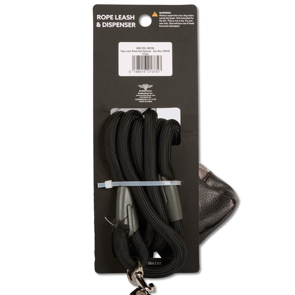 Dog Leash - Star Wars Death Star Black Rope Leash with Darth Vader Dispenser