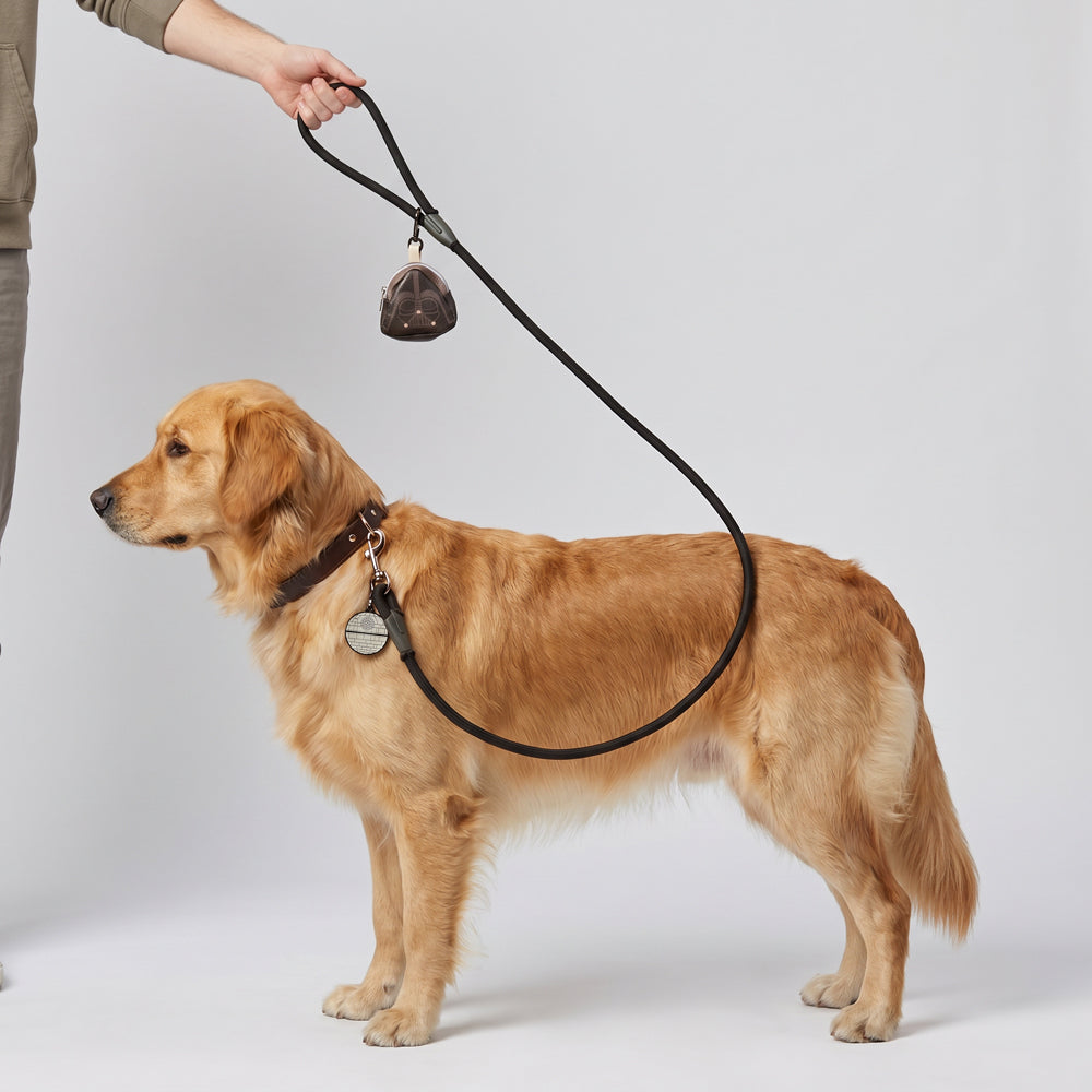 Dog Leash - Star Wars Death Star Black Rope Leash with Darth Vader Dispenser