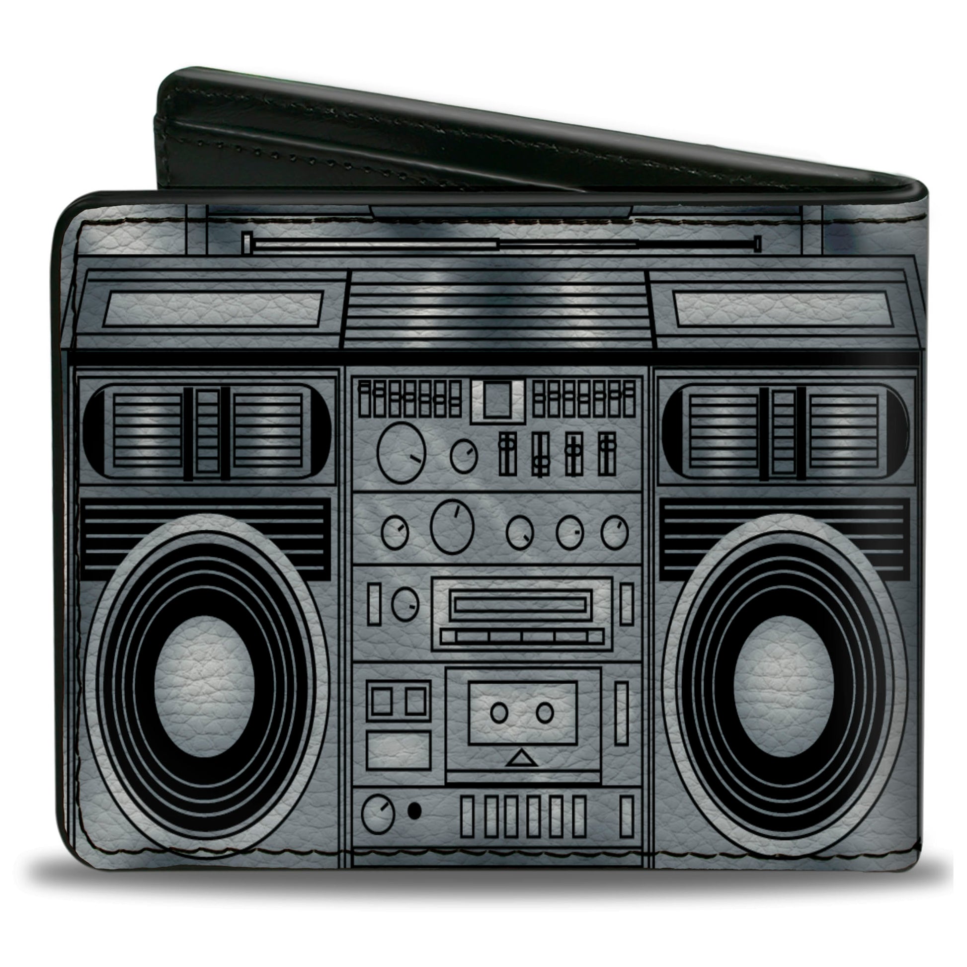 Bi-Fold Wallet - Boombox Grays Black Bi-Fold Wallets Buckle-Down