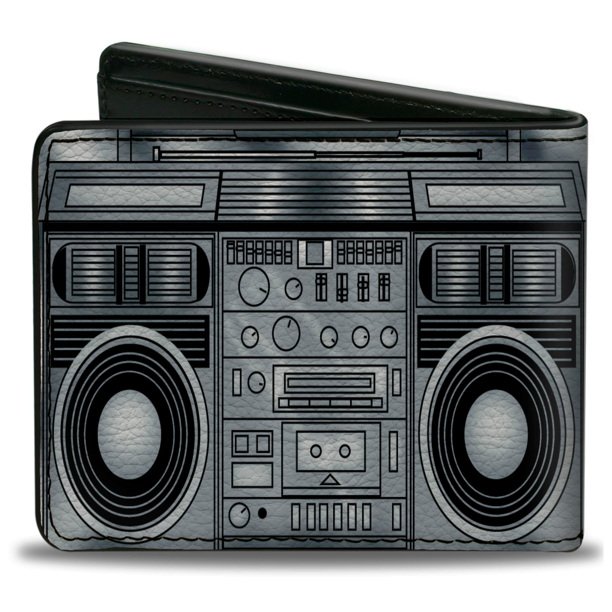 Bi-Fold Wallet - Boombox Grays Black Bi-Fold Wallets Buckle-Down