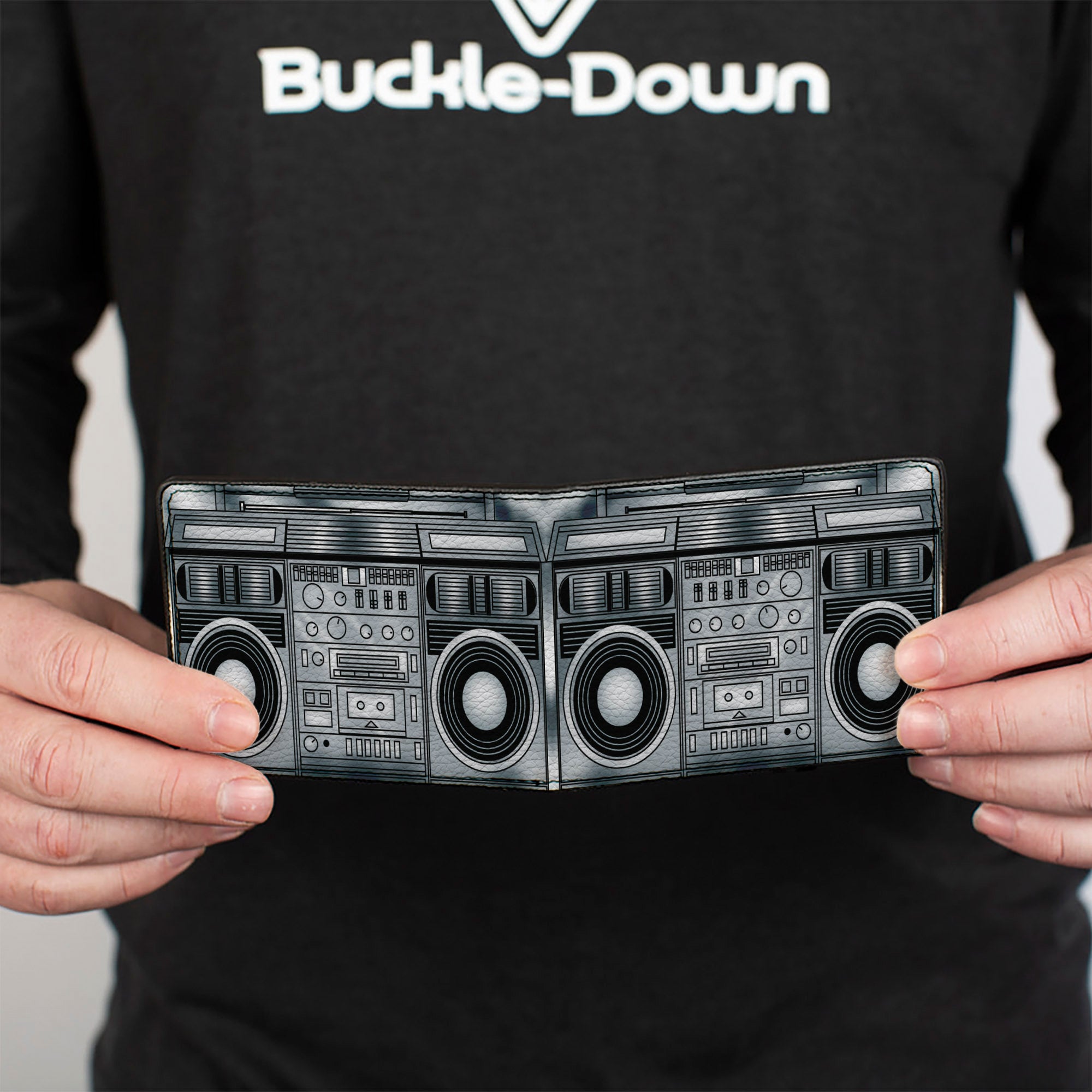 Bi-Fold Wallet - Boombox Grays Black Bi-Fold Wallets Buckle-Down