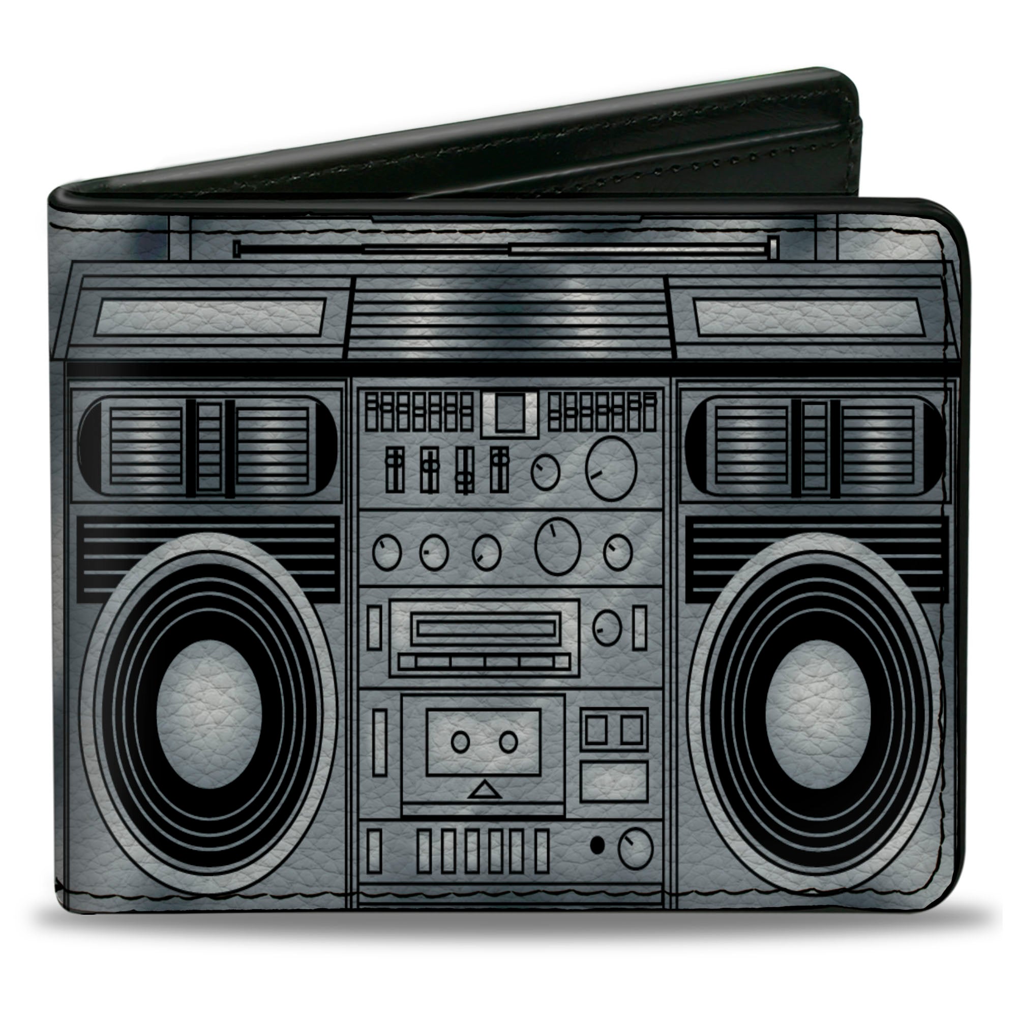 Bi-Fold Wallet - Boombox Grays Black Bi-Fold Wallets Buckle-Down