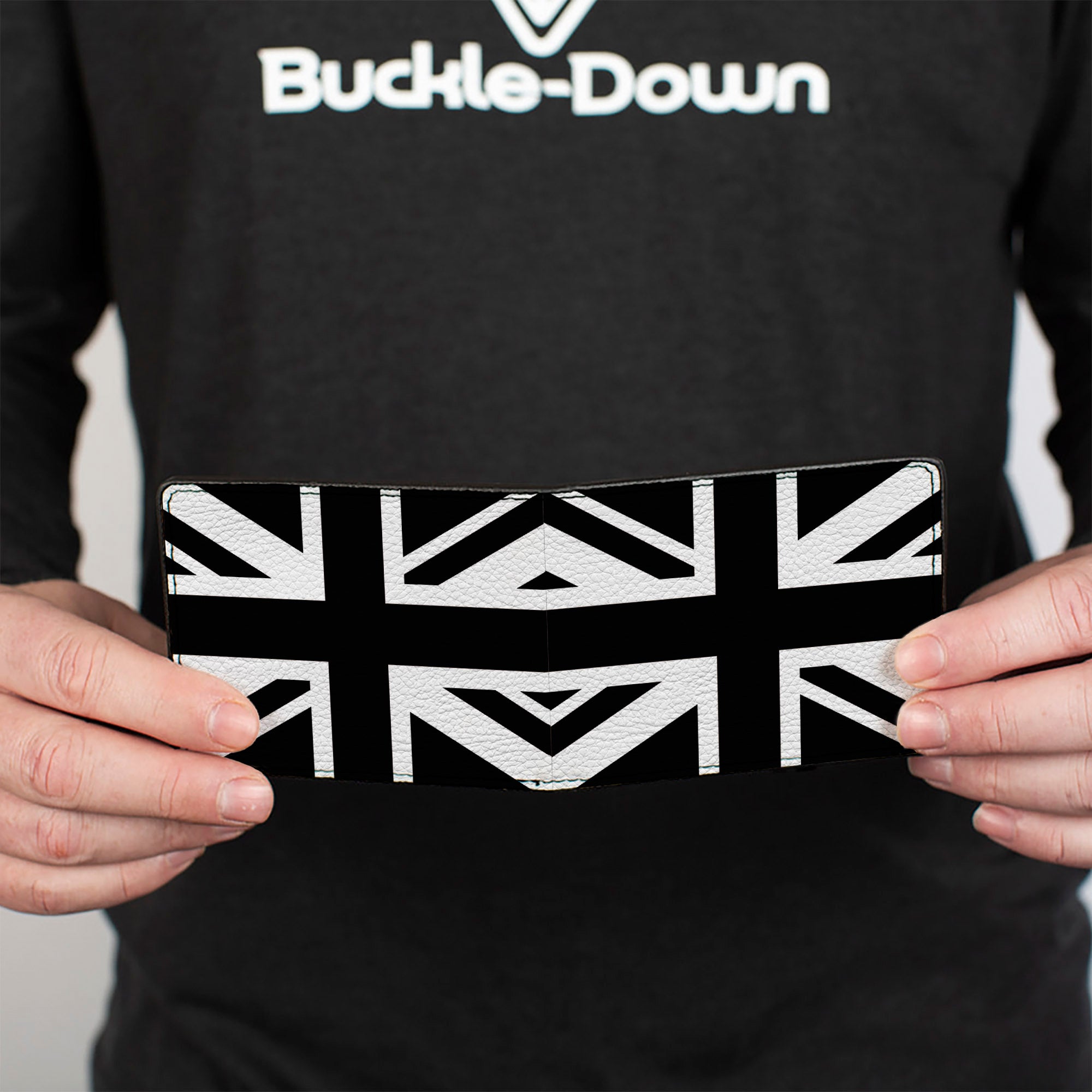 Bi-Fold Wallet - United Kingdom Flag Black White Bi-Fold Wallets Buckle-Down