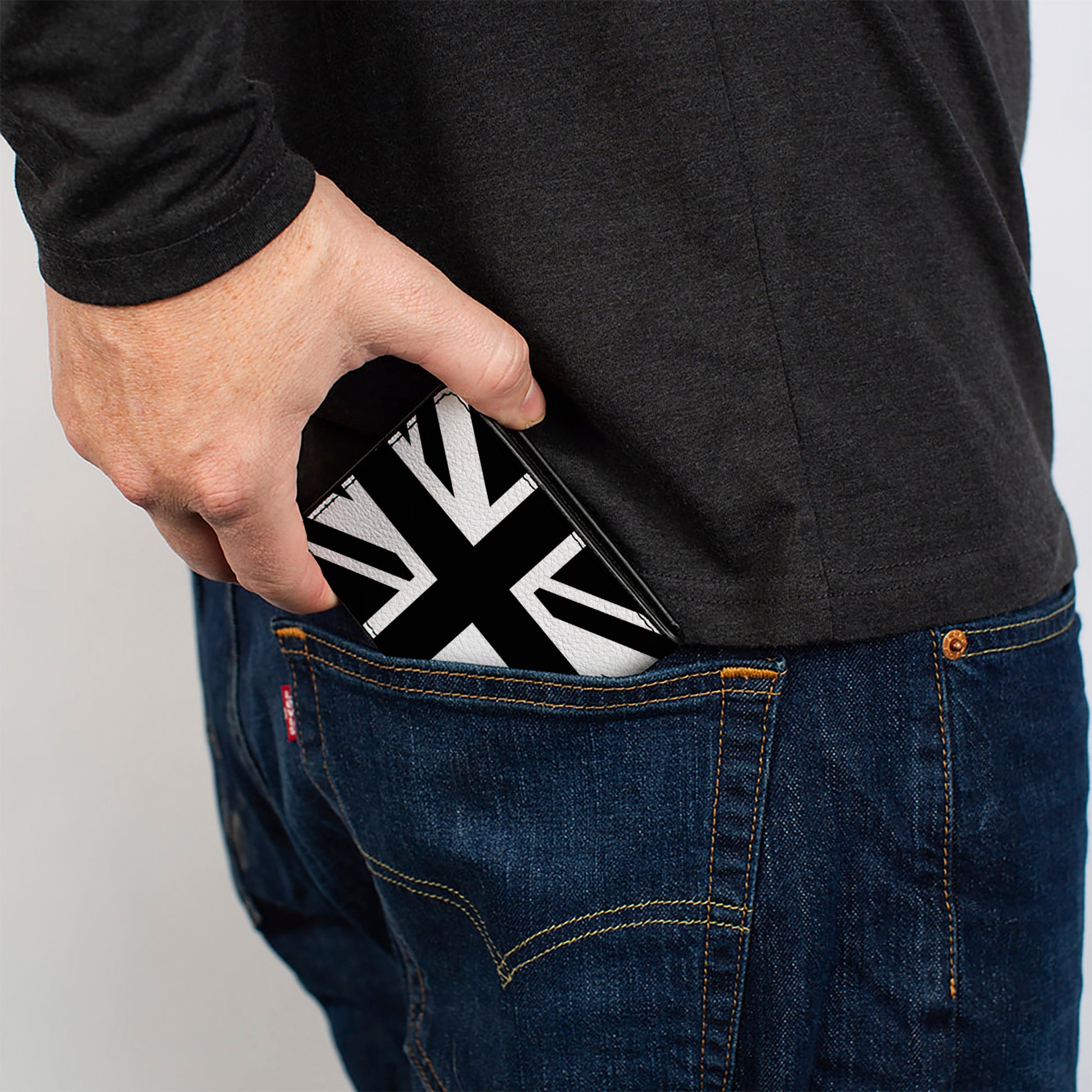 Bi-Fold Wallet - United Kingdom Flag Black White Bi-Fold Wallets Buckle-Down