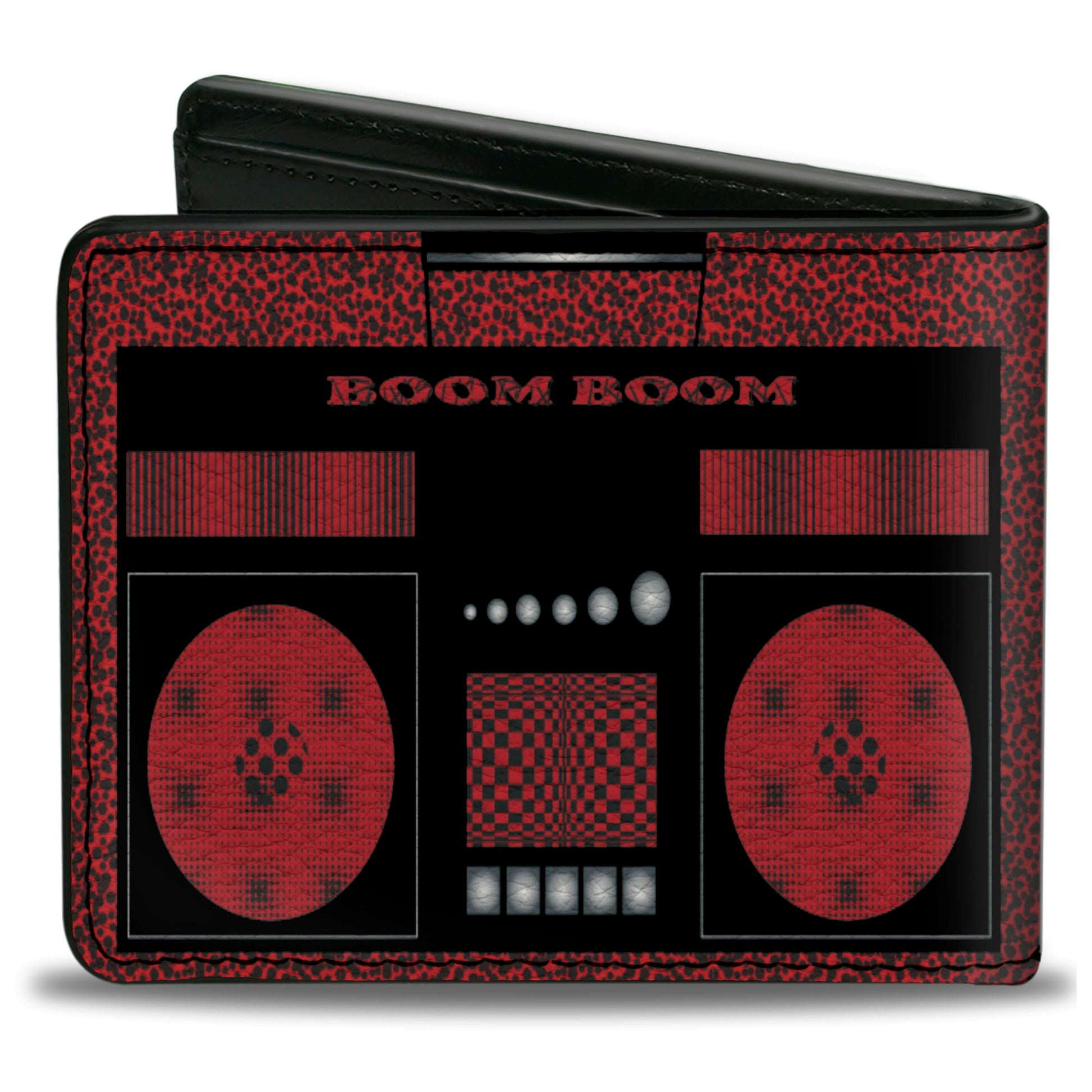 Bi-Fold Wallet - Boombox BOOM BOOM Black Red Bi-Fold Wallets Buckle-Down