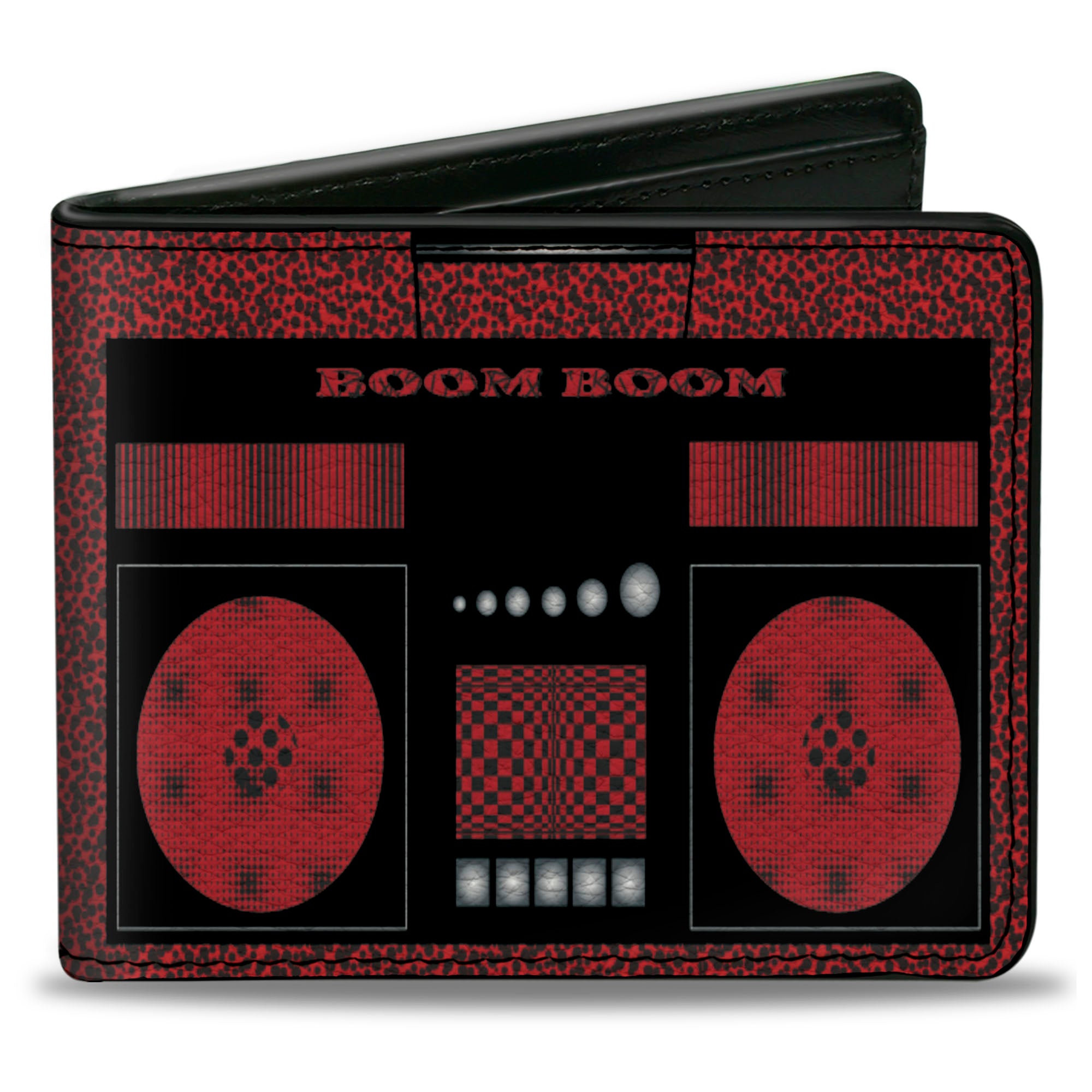 Bi-Fold Wallet - Boombox BOOM BOOM Black Red Bi-Fold Wallets Buckle-Down