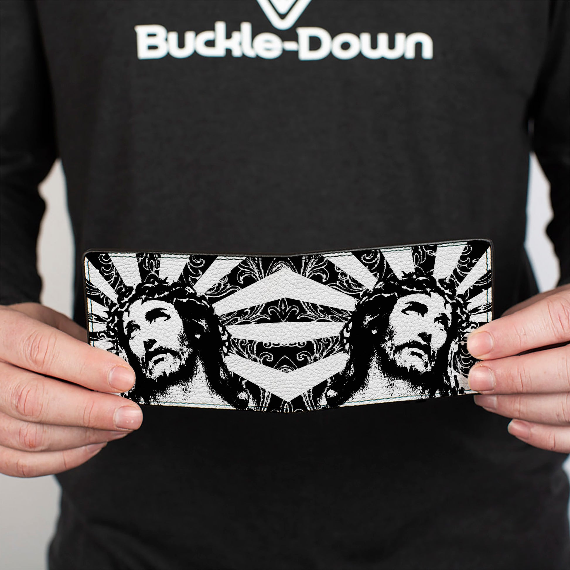 Bi-Fold Wallet - Jesus Black White Bi-Fold Wallets Buckle-Down