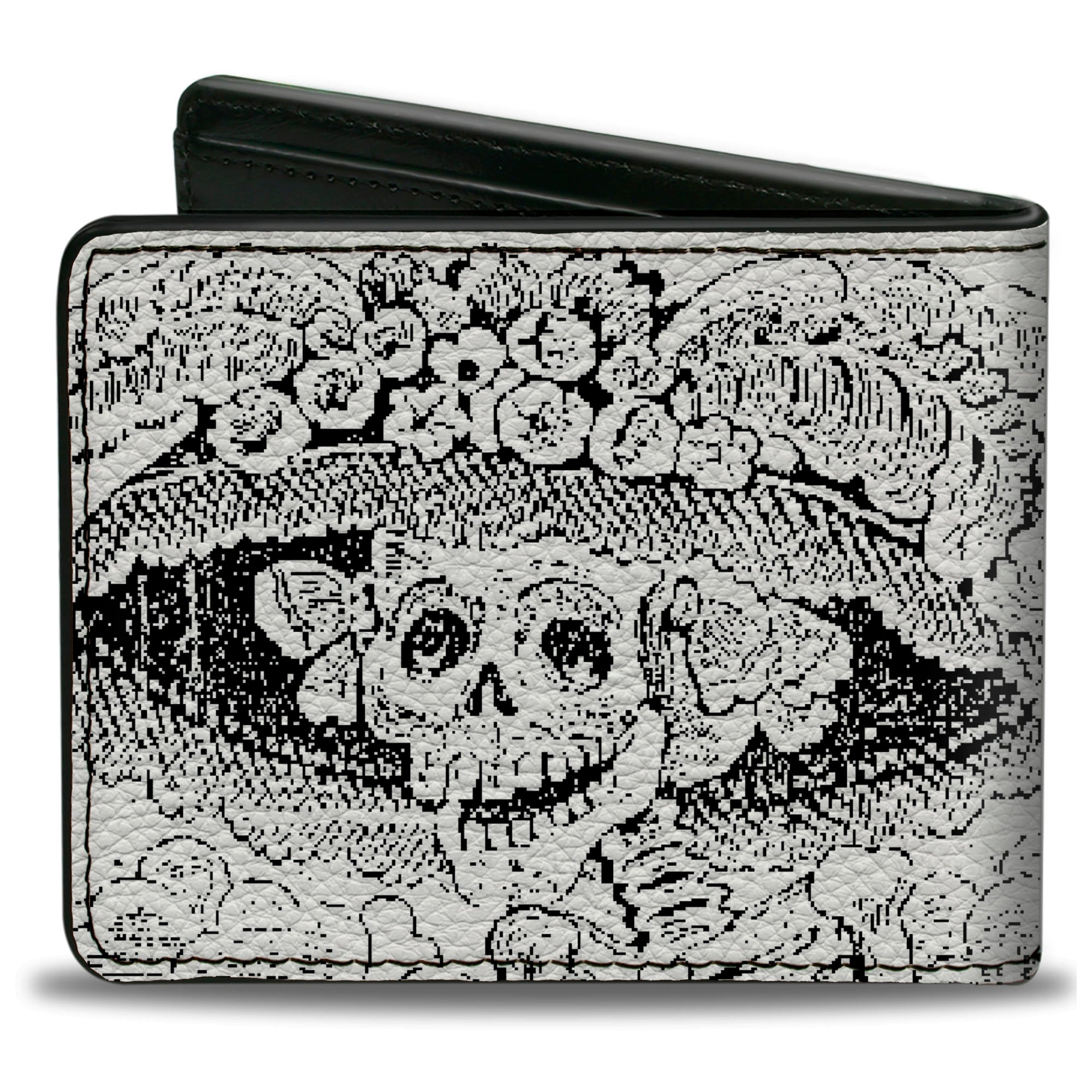 Bi-Fold Wallet - La Catrina Black White Bi-Fold Wallets Buckle-Down