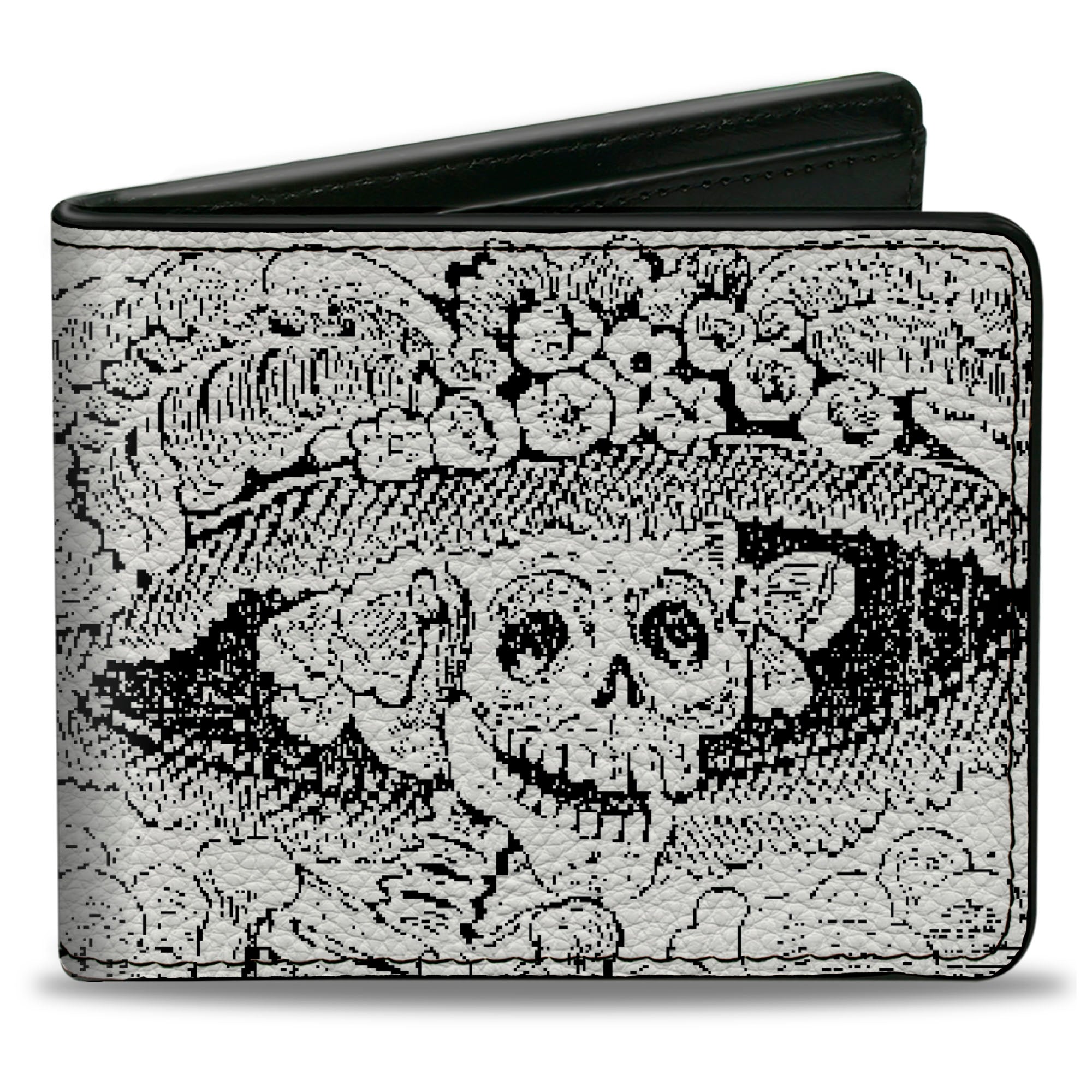 Bi-Fold Wallet - La Catrina Black White Bi-Fold Wallets Buckle-Down